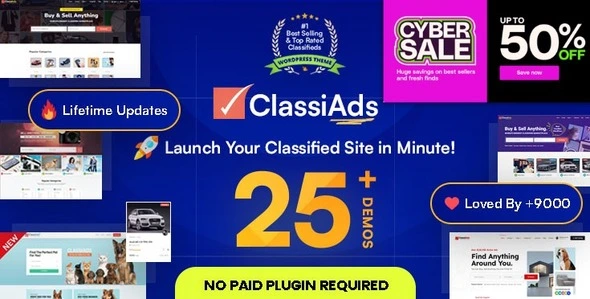 Classiads Emlak, Araç, İş ve Pazar Yeri İlan Sitesi WordPress Teması