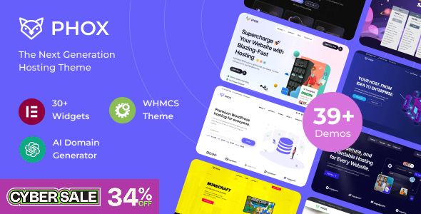 Phox - Hosting WordPress & WHMCS Entegrasyonlu Hosting Teması