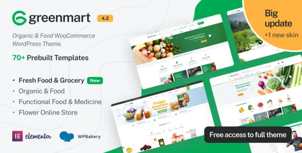 GreenMart Organik Gıda & Online Market Satış Wordpress Teması